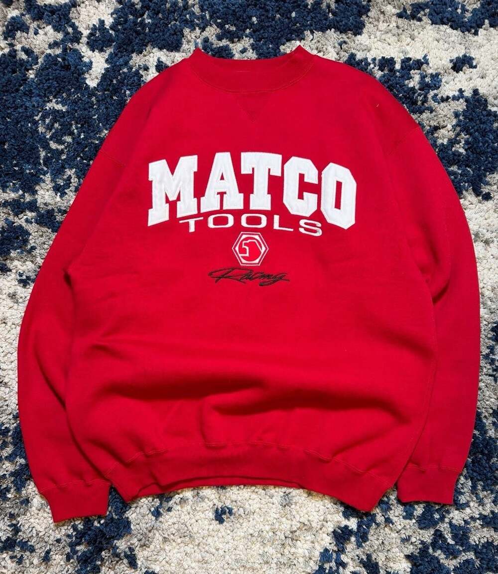 Vintage Matco Tools Racing Sweatshirt Red Size Large